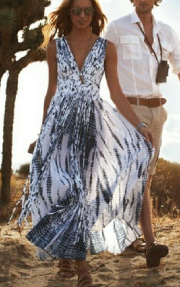 *FLASH SALE*Michael Kors Tie-Dye Maxi Dress Fringe
